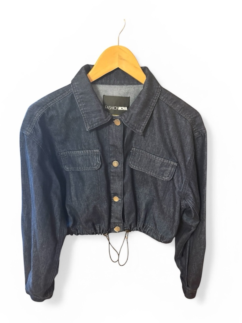 Fashion Nova Jean Jacket High Road Blue Size Small